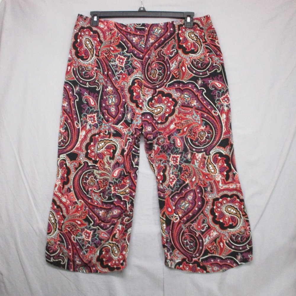 J.Jill Loose Fit Leggings Paisley Design Black & Purple Women Size | XL - Picture 7 of 10